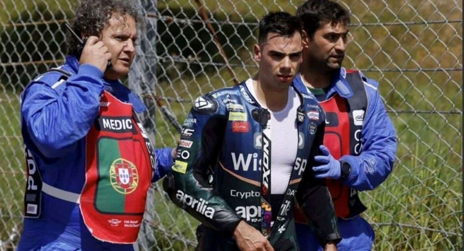 Dr. Filipe Serralva e Enfermeiro Pedro Macedo socorreram Miguel Oliveira, durante o MotoGP em Portim&atilde;o